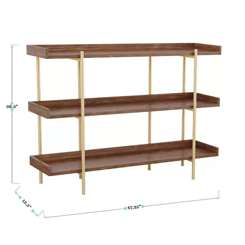Étagère de rangement et de présentation à 3 niveaux Martha Stewart Emmett avec cadre en métal