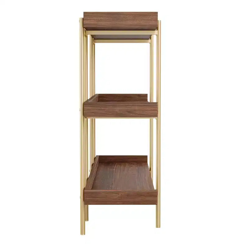 Étagère de rangement et de présentation à 3 niveaux Martha Stewart Emmett avec cadre en métal