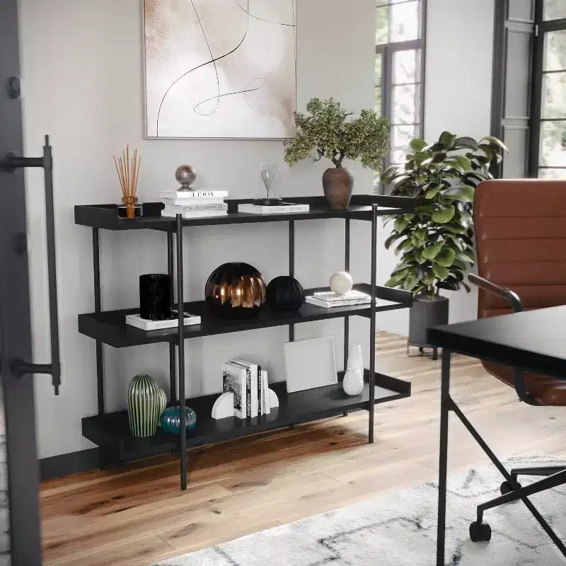 Étagère de rangement et de présentation à 3 niveaux Martha Stewart Emmett avec cadre en métal