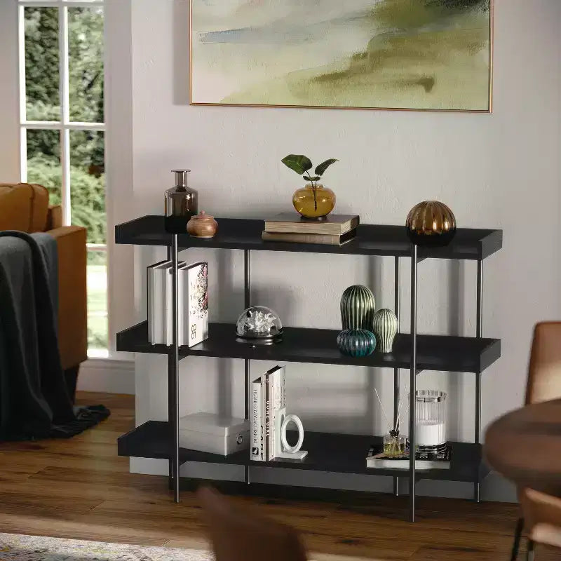 Étagère de rangement et de présentation à 3 niveaux Martha Stewart Emmett avec cadre en métal