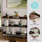 Étagère de rangement et de présentation à 3 niveaux Martha Stewart Emmett avec cadre en métal