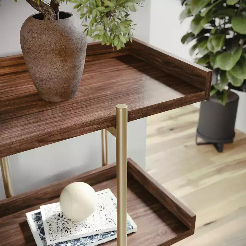Étagère de rangement et de présentation à 3 niveaux Martha Stewart Emmett avec cadre en métal
