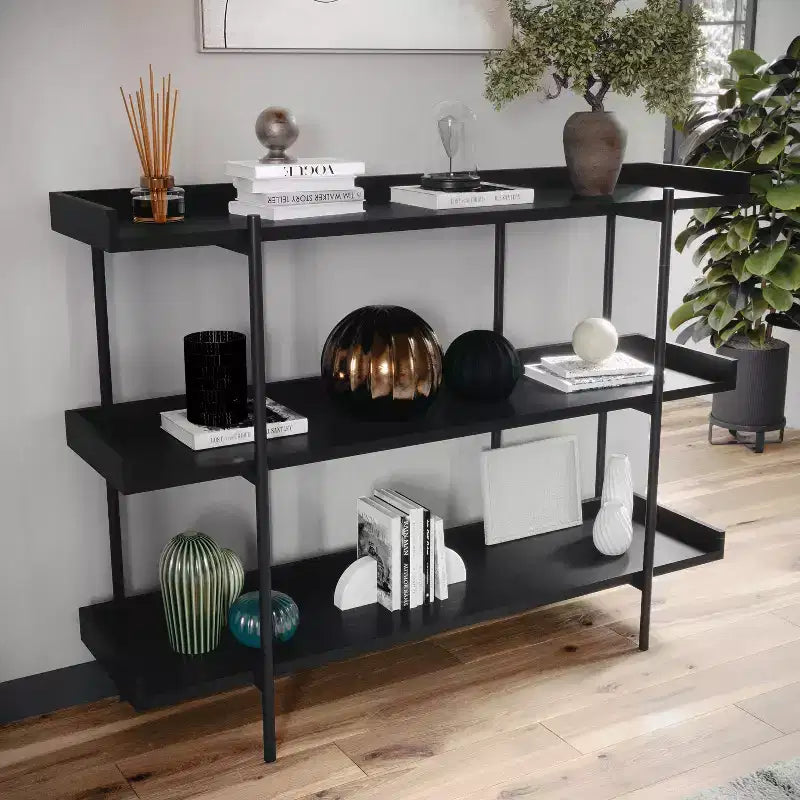 Étagère de rangement et de présentation à 3 niveaux Martha Stewart Emmett avec cadre en métal