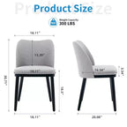Upholstered Dining Chairs Set of 2  Padded Seat & Back, Wooden Legs, 300 LBS Capacity Chairs for Dining Room, Kitchen, Restaurant, Cafe
