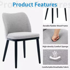 Upholstered Dining Chairs Set of 2  Padded Seat & Back, Wooden Legs, 300 LBS Capacity Chairs for Dining Room, Kitchen, Restaurant, Cafe