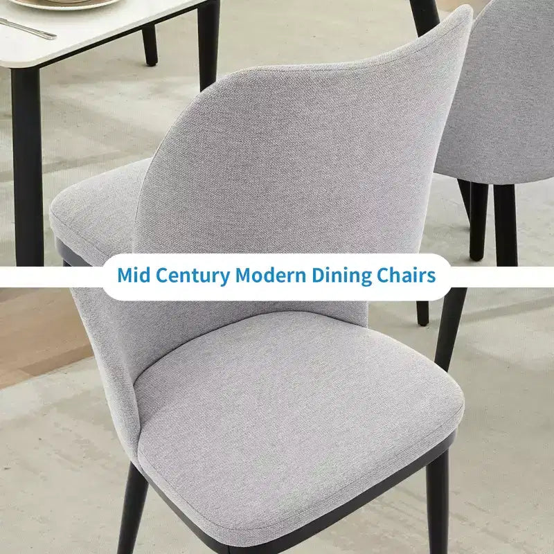 Upholstered Dining Chairs Set of 2  Padded Seat & Back, Wooden Legs, 300 LBS Capacity Chairs for Dining Room, Kitchen, Restaurant, Cafe