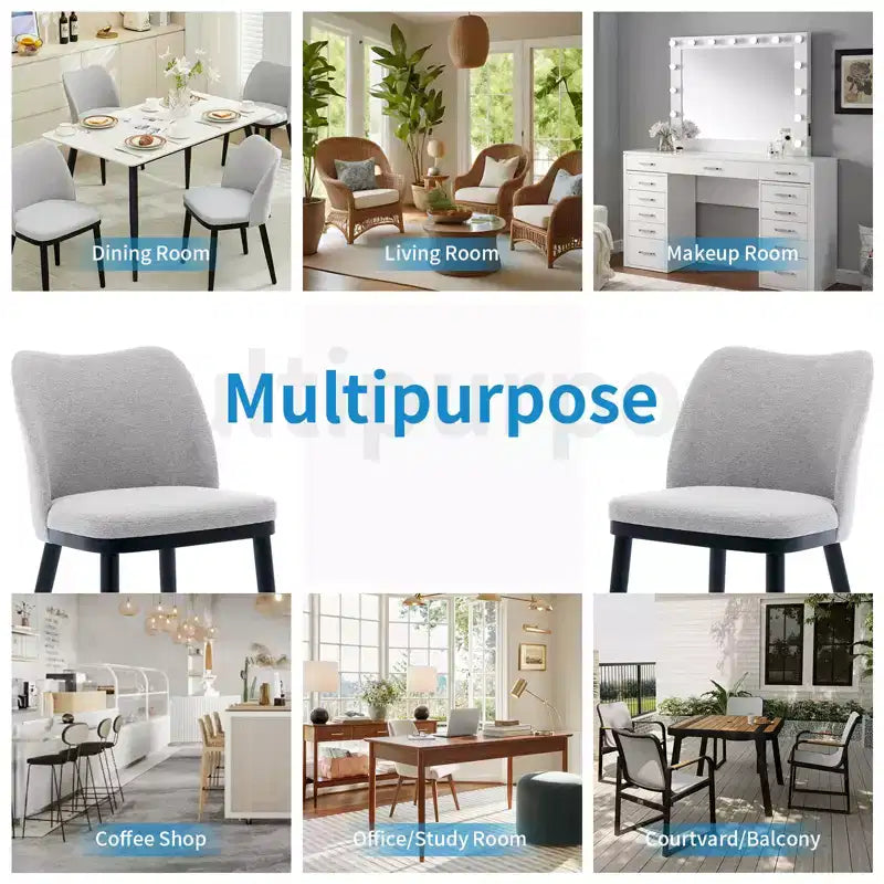 Upholstered Dining Chairs Set of 2  Padded Seat & Back, Wooden Legs, 300 LBS Capacity Chairs for Dining Room, Kitchen, Restaurant, Cafe