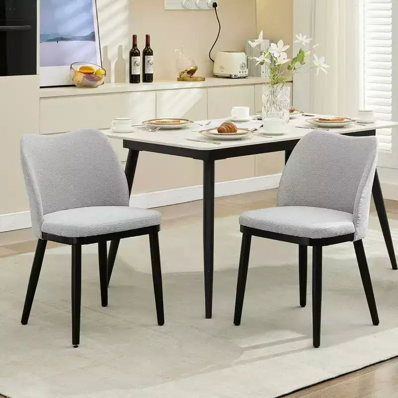 Upholstered Dining Chairs Set of 2  Padded Seat & Back, Wooden Legs, 300 LBS Capacity Chairs for Dining Room, Kitchen, Restaurant, Cafe