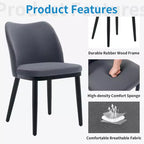 Upholstered Dining Chairs Set of 2  Padded Seat & Back, Wooden Legs, 300 LBS Capacity Chairs for Dining Room, Kitchen, Restaurant, Cafe