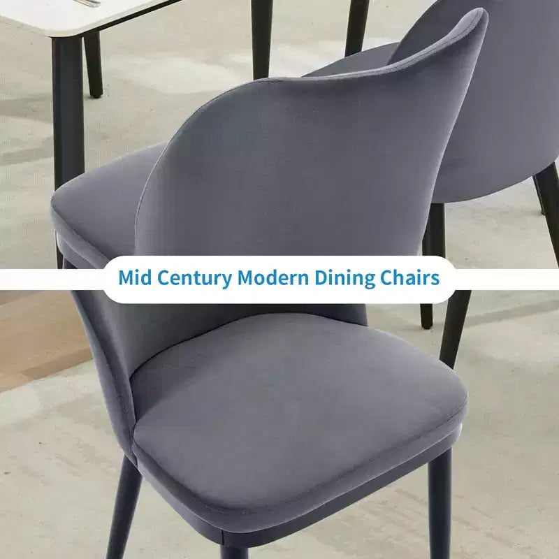 Upholstered Dining Chairs Set of 2  Padded Seat & Back, Wooden Legs, 300 LBS Capacity Chairs for Dining Room, Kitchen, Restaurant, Cafe