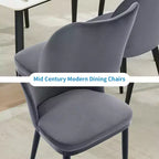 Upholstered Dining Chairs Set of 2  Padded Seat & Back, Wooden Legs, 300 LBS Capacity Chairs for Dining Room, Kitchen, Restaurant, Cafe