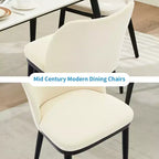 Upholstered Dining Chairs Set of 2  Padded Seat & Back, Wooden Legs, 300 LBS Capacity Chairs for Dining Room, Kitchen, Restaurant, Cafe