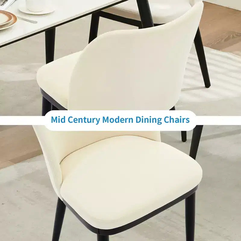 Upholstered Dining Chairs Set of 2  Padded Seat & Back, Wooden Legs, 300 LBS Capacity Chairs for Dining Room, Kitchen, Restaurant, Cafe