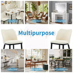 Upholstered Dining Chairs Set of 2  Padded Seat & Back, Wooden Legs, 300 LBS Capacity Chairs for Dining Room, Kitchen, Restaurant, Cafe