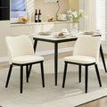Upholstered Dining Chairs Set of 2  Padded Seat & Back, Wooden Legs, 300 LBS Capacity Chairs for Dining Room, Kitchen, Restaurant, Cafe