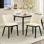 Upholstered Dining Chairs Set of 2  Padded Seat & Back, Wooden Legs, 300 LBS Capacity Chairs for Dining Room, Kitchen, Restaurant, Cafe