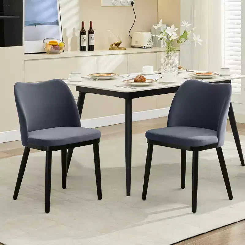 Upholstered Dining Chairs Set of 2  Padded Seat & Back, Wooden Legs, 300 LBS Capacity Chairs for Dining Room, Kitchen, Restaurant, Cafe