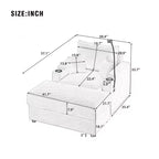 MAYEERTY 41.7 Modern Single Sofa with Storage Ottoman Two Cup Holders for Living Room Gray