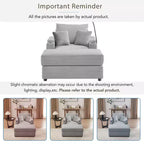 MAYEERTY 41.7 Modern Single Sofa with Storage Ottoman Two Cup Holders for Living Room Gray