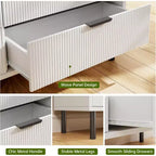 Acekool 3-Drawer Dresser, Modern Wavy Panel Storage Cabinet, Sturdy Bedroom Organizer for Living Room or Entryway