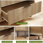 Acekool 3-Drawer Dresser, Modern Wavy Panel Storage Cabinet, Sturdy Bedroom Organizer for Living Room or Entryway