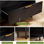 Acekool 3-Drawer Dresser, Modern Wavy Panel Storage Cabinet, Sturdy Bedroom Organizer for Living Room or Entryway