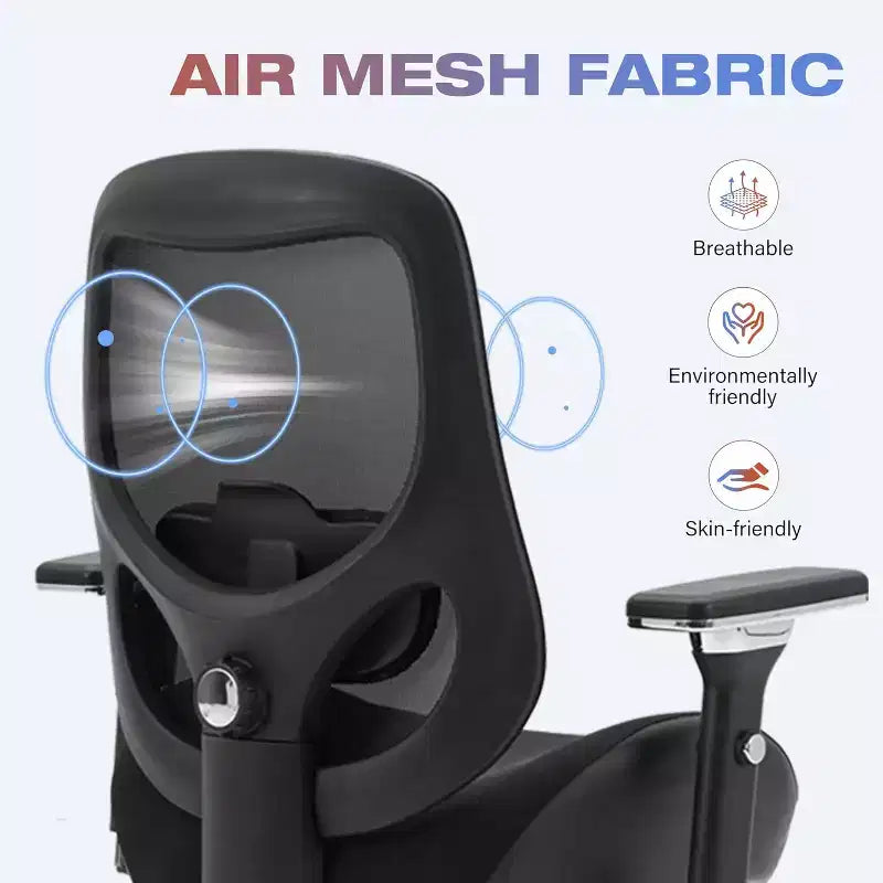 BALHAM TRADE - Chaise de bureau robuste Design ergonomique Coussin d'assise large et épais Support lombaire réglable