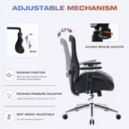 BALHAM TRADE - Chaise de bureau robuste Design ergonomique Coussin d'assise large et épais Support lombaire réglable