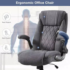 BALHAM TRADE-Chaise de bureau en tissu 400 lbs, dossier haut, chaise de bureau informatique de direction avec accoudoirs relevables