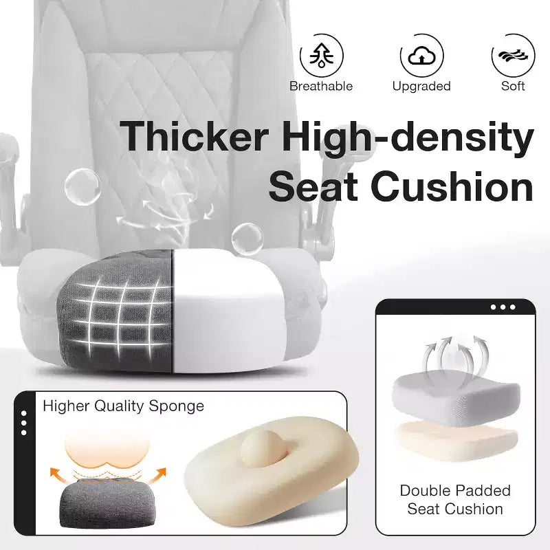 BALHAM TRADE-Chaise de bureau en tissu 400 lbs, dossier haut, chaise de bureau informatique de direction avec accoudoirs relevables