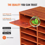 27-Compartment Literature Organizer with Adjustable Shelves Wood Mail Center