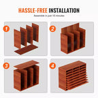 27-Compartment Literature Organizer with Adjustable Shelves Wood Mail Center