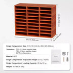 27-Compartment Literature Organizer with Adjustable Shelves Wood Mail Center