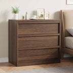Commode à 3 tiroirs en noyer – Meuble de rangement moderne pour chambre à coucher, salon, chambre d'enfant et entrée
