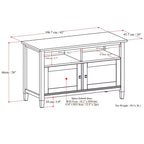Norfolk 42 inch Wide Solid Wood Transitional TV Stand in Light Golden Brown For TVs up to 43 inches