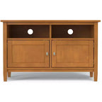 Norfolk 42 inch Wide Solid Wood Transitional TV Stand in Light Golden Brown For TVs up to 43 inches