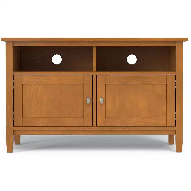 Norfolk 42 inch Wide Solid Wood Transitional TV Stand in Light Golden Brown For TVs up to 43 inches