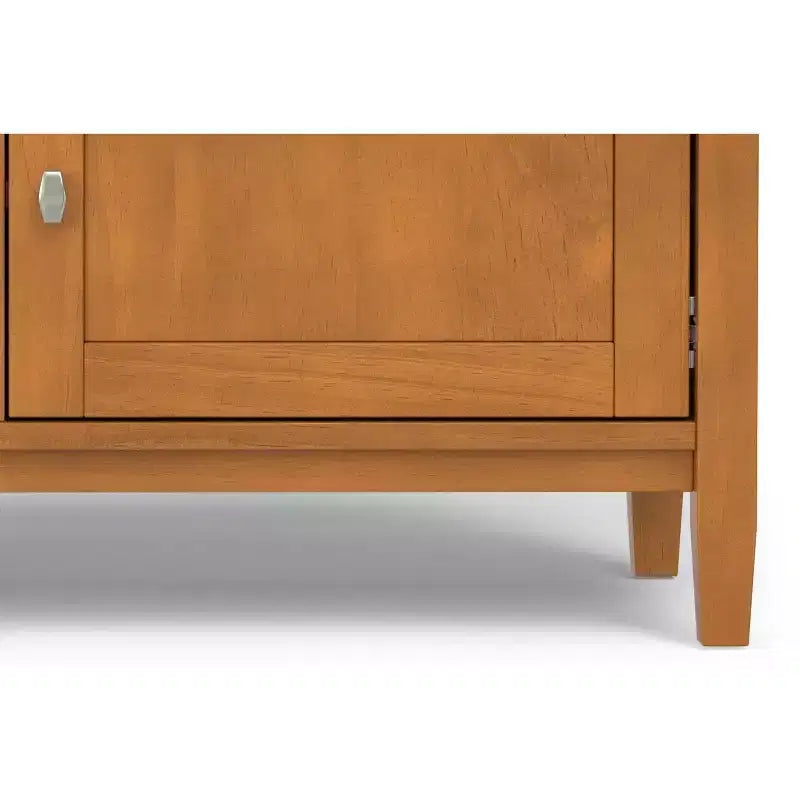 Norfolk 42 inch Wide Solid Wood Transitional TV Stand in Light Golden Brown For TVs up to 43 inches