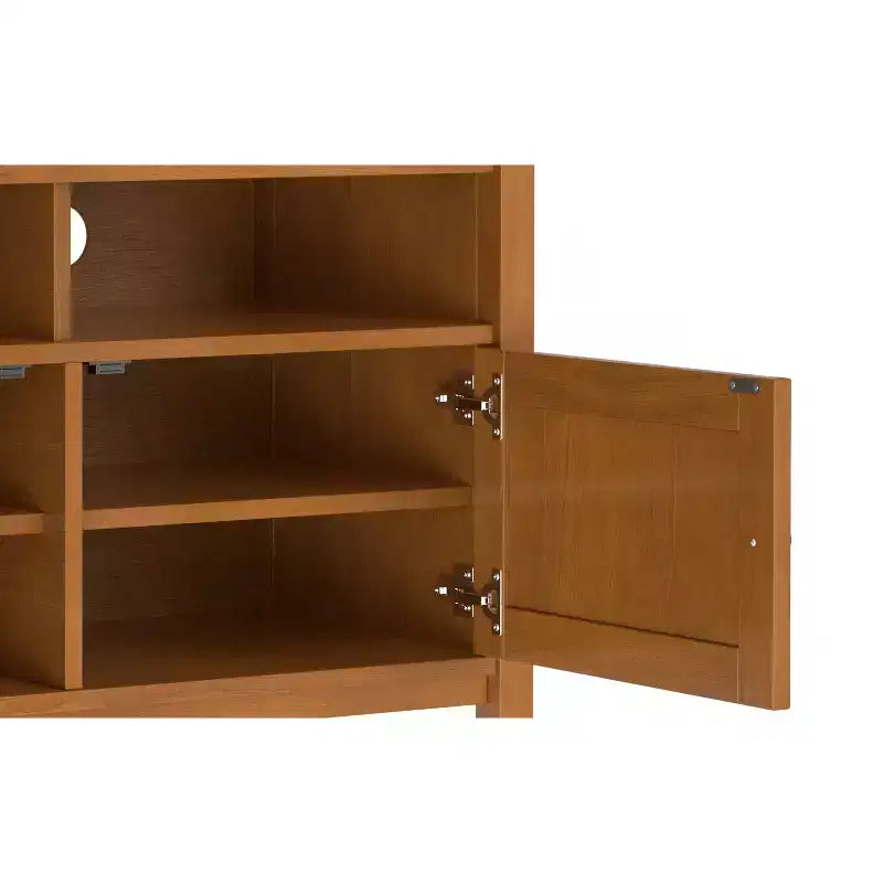 Norfolk 42 inch Wide Solid Wood Transitional TV Stand in Light Golden Brown For TVs up to 43 inches