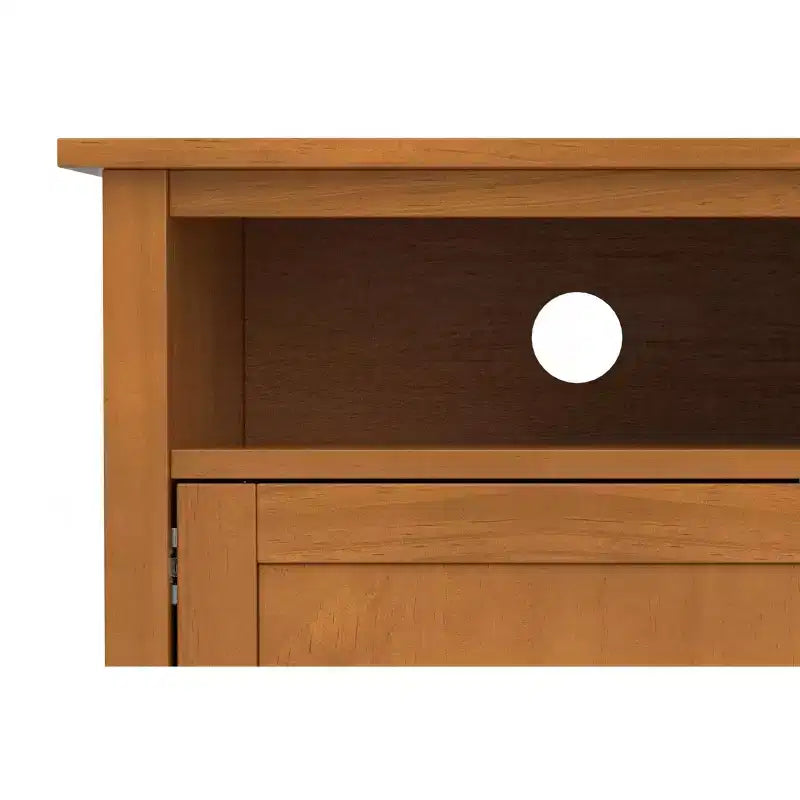 Norfolk 42 inch Wide Solid Wood Transitional TV Stand in Light Golden Brown For TVs up to 43 inches