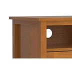 Norfolk 42 inch Wide Solid Wood Transitional TV Stand in Light Golden Brown For TVs up to 43 inches
