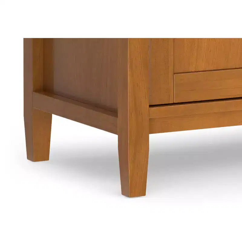 Norfolk 42 inch Wide Solid Wood Transitional TV Stand in Light Golden Brown For TVs up to 43 inches