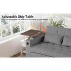 MooxvMoo 3 in 1 Sleeper Sofa Bed,Convertible Pull Out Couch with Small Table,USB and Type-C Ports,Loveseat Sleeper Bed with Side Pockets,Grey