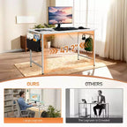 Bureau d'ordinateur Karl Home 47.2 pour bureau à domicile - Bureau d'étude avec rangement, crochets latéraux et pieds réglables