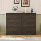 MAYEERTY Lit escamotable de taille standard avec cadre de ferme et tiroir de rangement spacieux, pour chambre à coucher, gris rustique