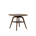 Mid-Century Modern Square Wooden Dining Table with Storage Shelf, Solid Wood Legs Small Dining Room Table or Coffee Table-Panipeachy