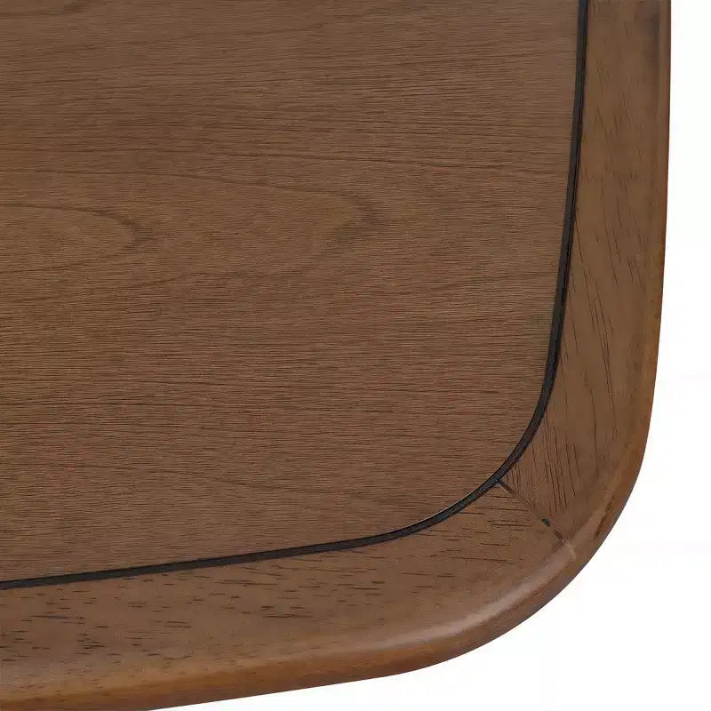 Mid-Century Modern Square Wooden Dining Table with Storage Shelf, Solid Wood Legs Small Dining Room Table or Coffee Table-Panipeachy