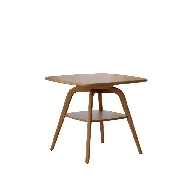 Mid-Century Modern Square Wooden Dining Table with Storage Shelf, Solid Wood Legs Small Dining Room Table or Coffee Table-Panipeachy