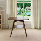 Mid-Century Modern Square Wooden Dining Table with Storage Shelf, Solid Wood Legs Small Dining Room Table or Coffee Table-Panipeachy