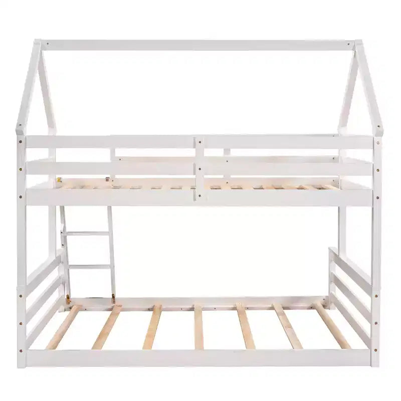 Lit superposé Luxystar avec échelle, lit supérieur double et lit inférieur double, séparable en 2 lits